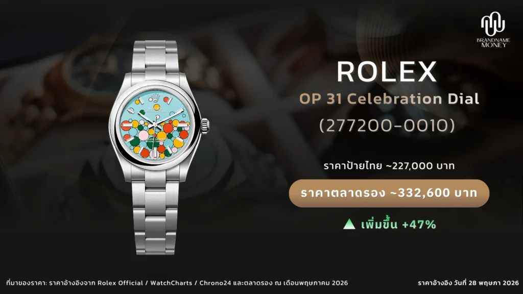 นาฬิกา Rolex ผู้หญิง Oyster Perpetual 31 Celebration Dial Ref. 277200-0010