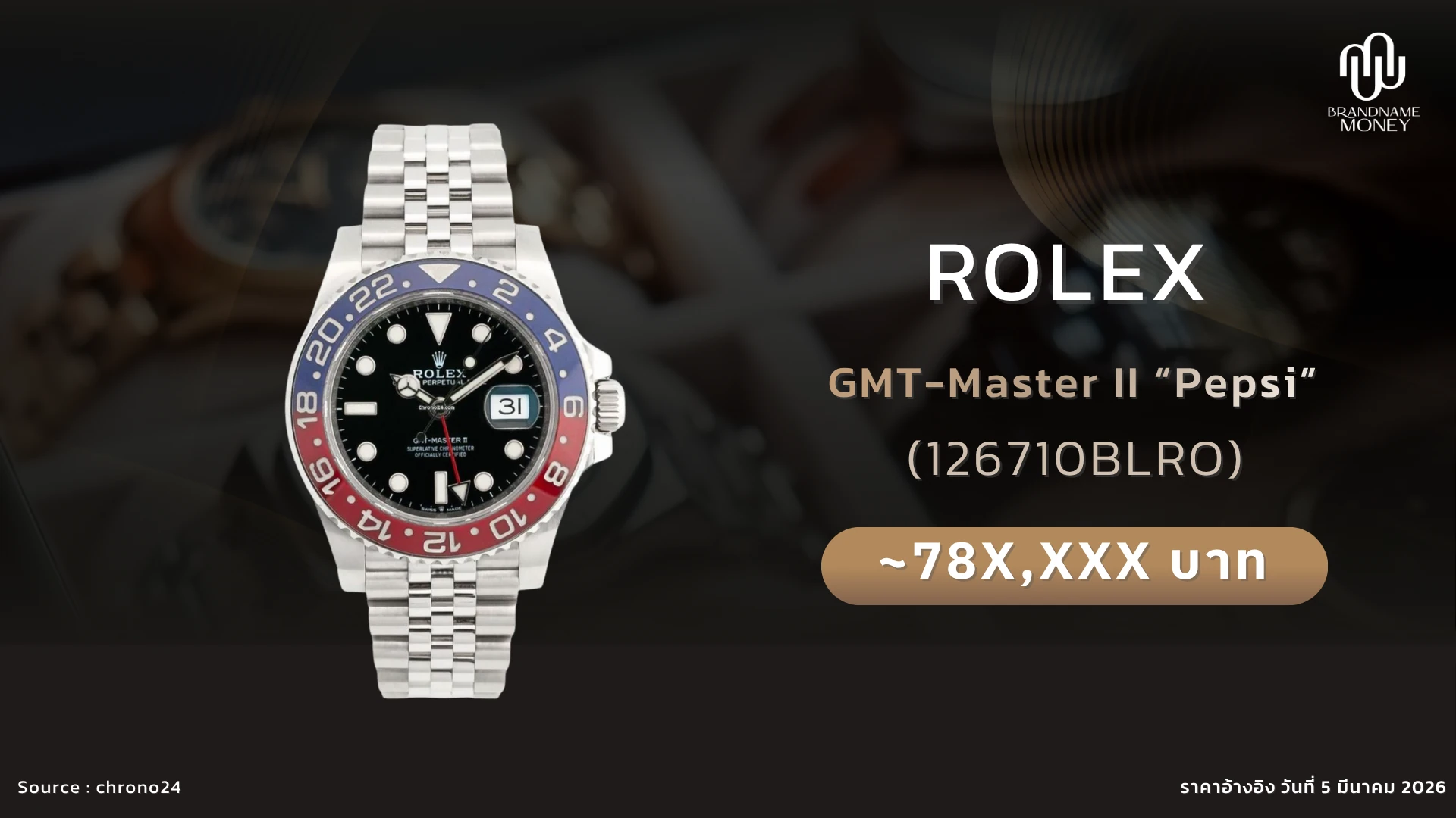 นาฬิกา Rolex GMT-Master II 126710BLRO “Pepsi”