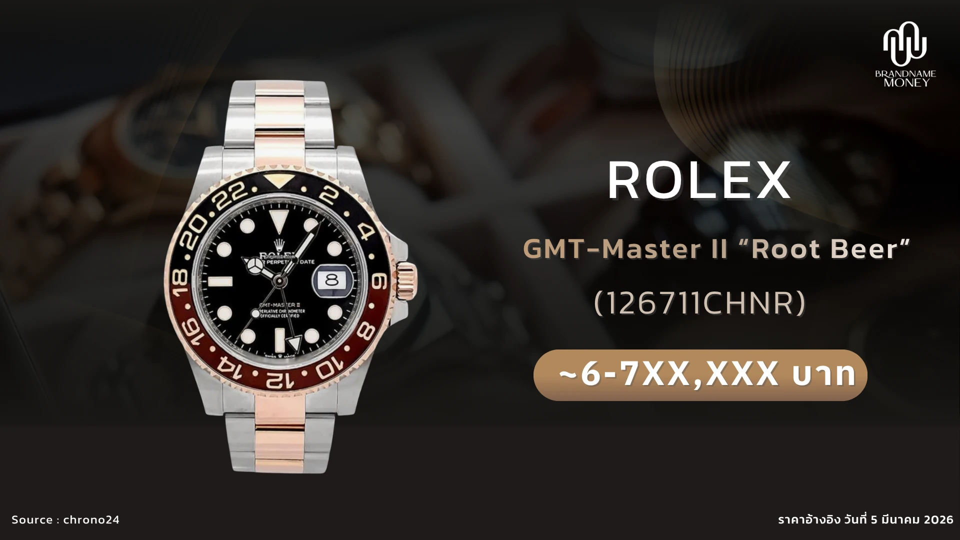 นาฬิกา Rolex GMT-Master II 126711CHNR “Root Beer”