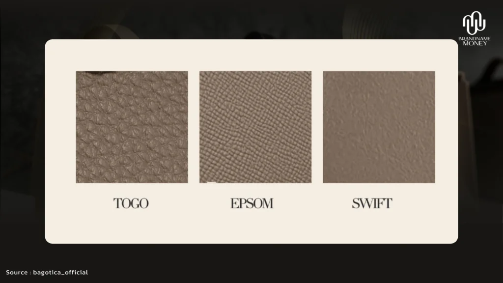 วิธีดูกระเป๋า Hermes ของแท้ เช็กอย่างไรไม่ให้พลาด 1. วัสดุและหนังต้องมีลักษณะสมจริงตามชนิดของหนัง