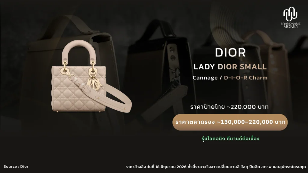 กระเป๋าแบรนด์เนม ราคาขึ้น รุ่นที่น่าจับตา Dior Lady Dior ไอคอนของความหรูที่ยังมีพลังในตลาด