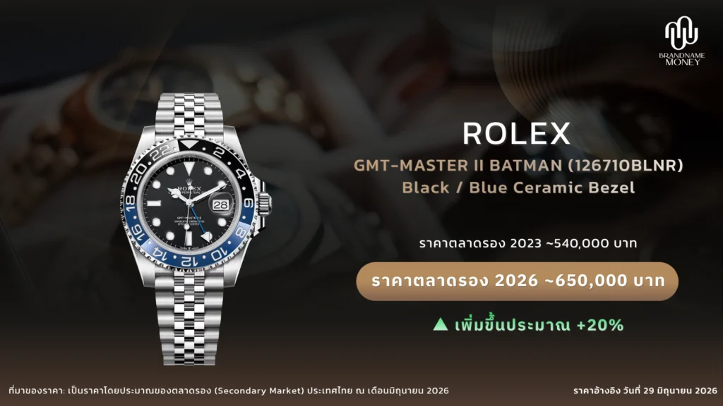 นาฬิกา Rolex ผู้ชาย 4. Rolex GMT-Master II Batman / Batgirl Ref. 126710BLNR