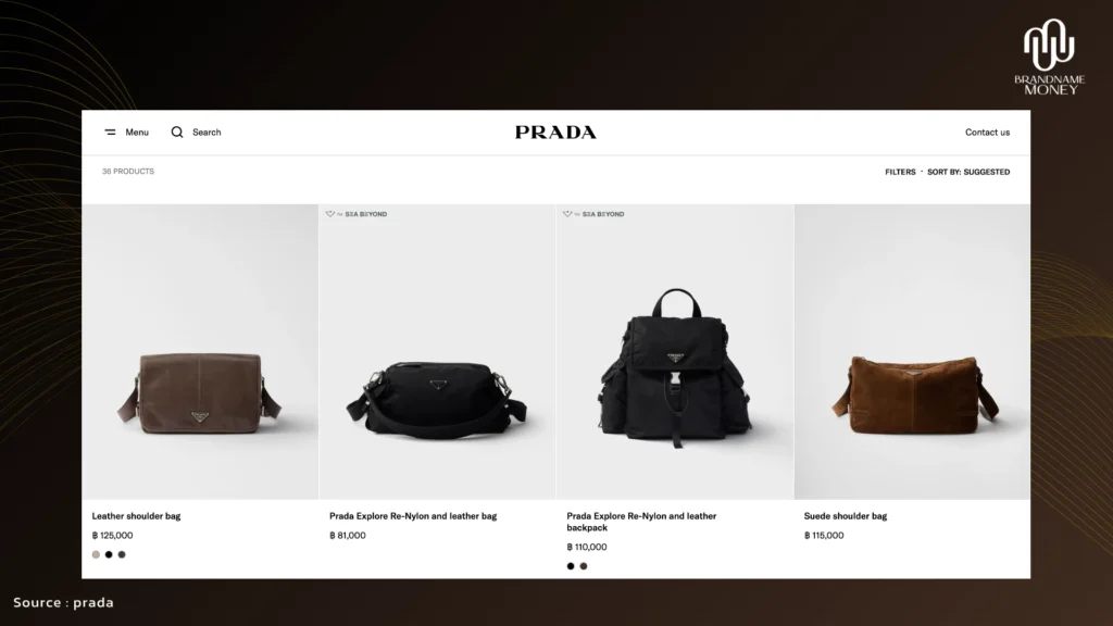 5. Prada กระเป๋าแบรนด์เนม ผู้ชาย ที่เด่นเรื่องความ practical และน้ำหนักเบา