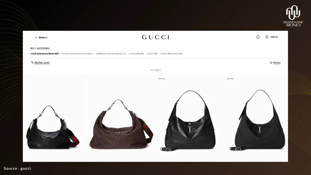 6. Gucci กระเป๋าแบรนด์เนม ผู้ชาย ไอคอนิกที่เข้าถึงง่ายและมีฐานลูกค้ากว้าง