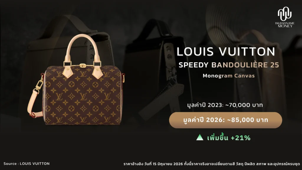 กระเป๋าแบรนด์ ยอดฮิตน่าลงทุน 2026 ใบที่ 8. Louis Vuitton Speedy Bandoulière 25