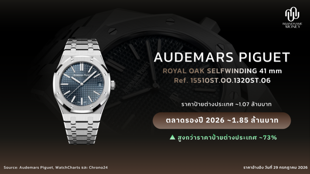 นาฬิกา AP ผู้ชาย Royal Oak Selfwinding 41 mm หน้าปัดสีน้ำเงิน Ref. 15510ST.OO.1320ST.06