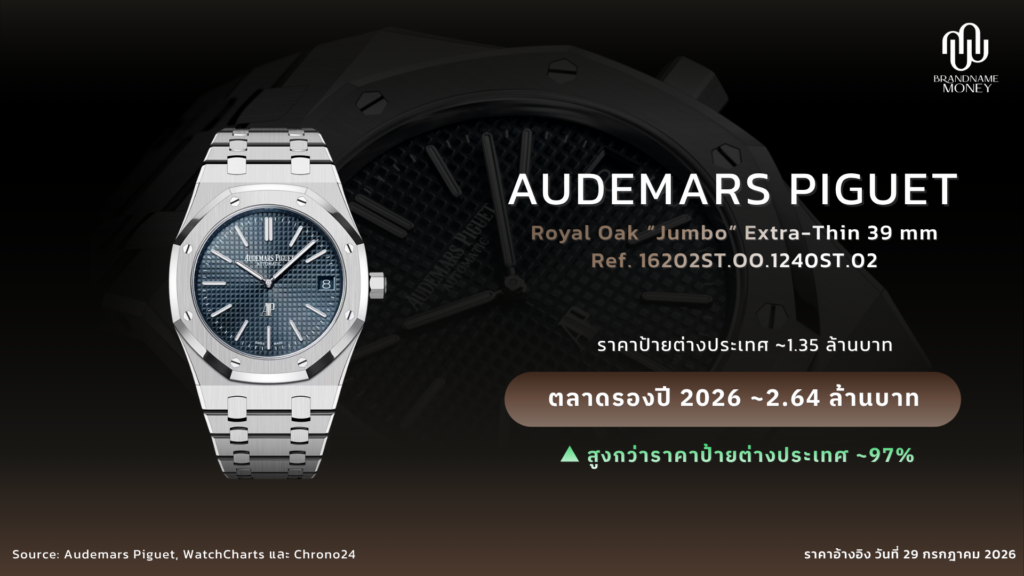 นาฬิกา AP ผู้ชาย Royal Oak “Jumbo” Extra-Thin Ref. 16202ST.OO.1240ST.02