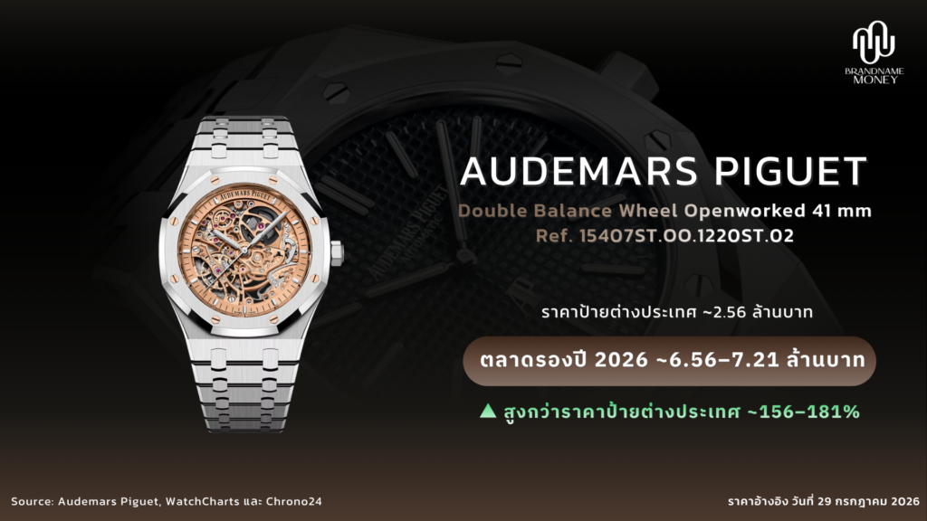 นาฬิกา AP ผู้ชาย Royal Oak Double Balance Wheel Openworked Ref. 15407ST.OO.1220ST.02