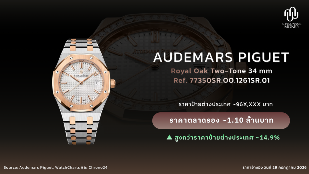 นาฬิกา Audemars Piguet ผู้หญิง Royal Oak Selfwinding 34 mm Two-Tone Ref. 77350SR.OO.1261SR.01