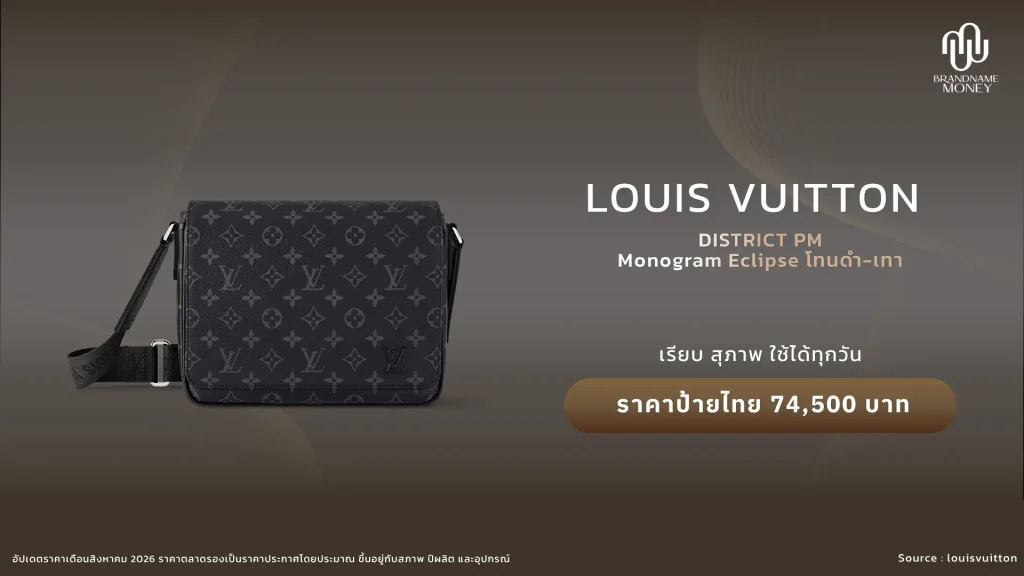 กระเป๋าหลุยส์ ผู้ชาย Louis Vuitton District PM Monogram Eclipse