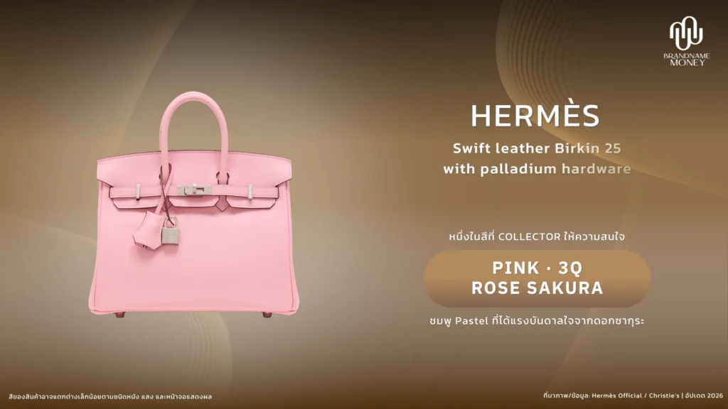 Rose Sakura สีกระเป๋า Hermes สีชมพูที่ Collector จับตาอย่างต่อเนื่อง