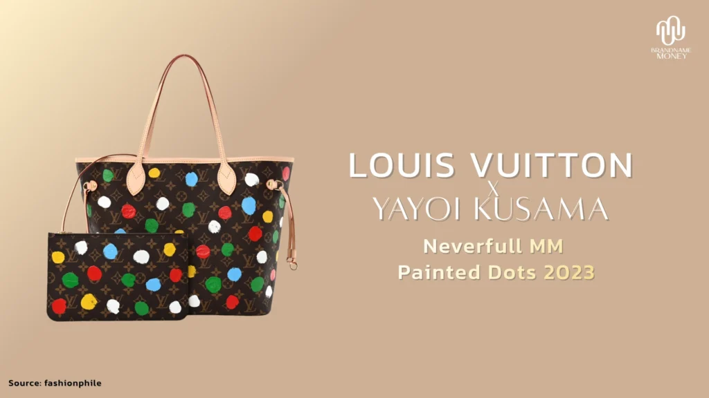 LV x YK Neverfull MM Painted Dots 2023